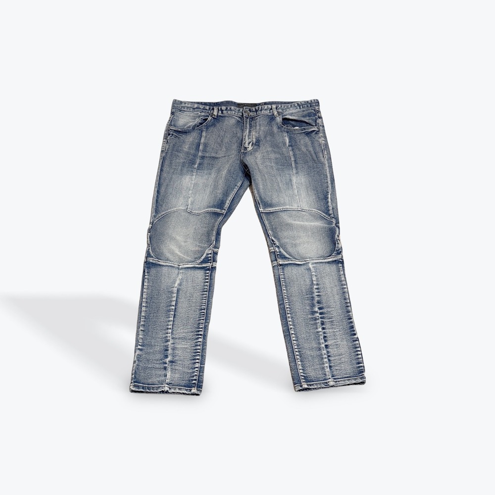 Decibel Men's Blue Wash Moto Style Jeans Size 42x32‎